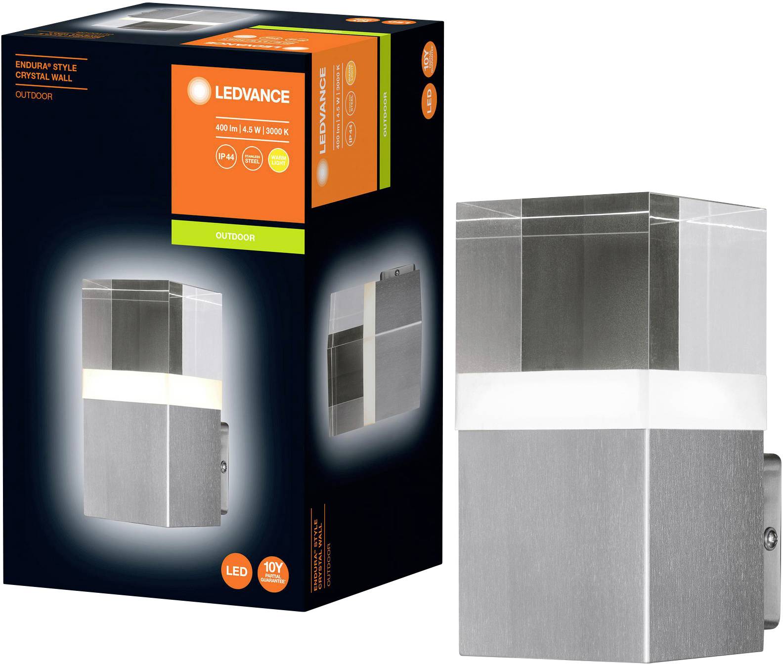 LEDVANCE Endura Style Cube Crystal 4058075474178 LED-Außenwandleuchte 4.50 W Stahl