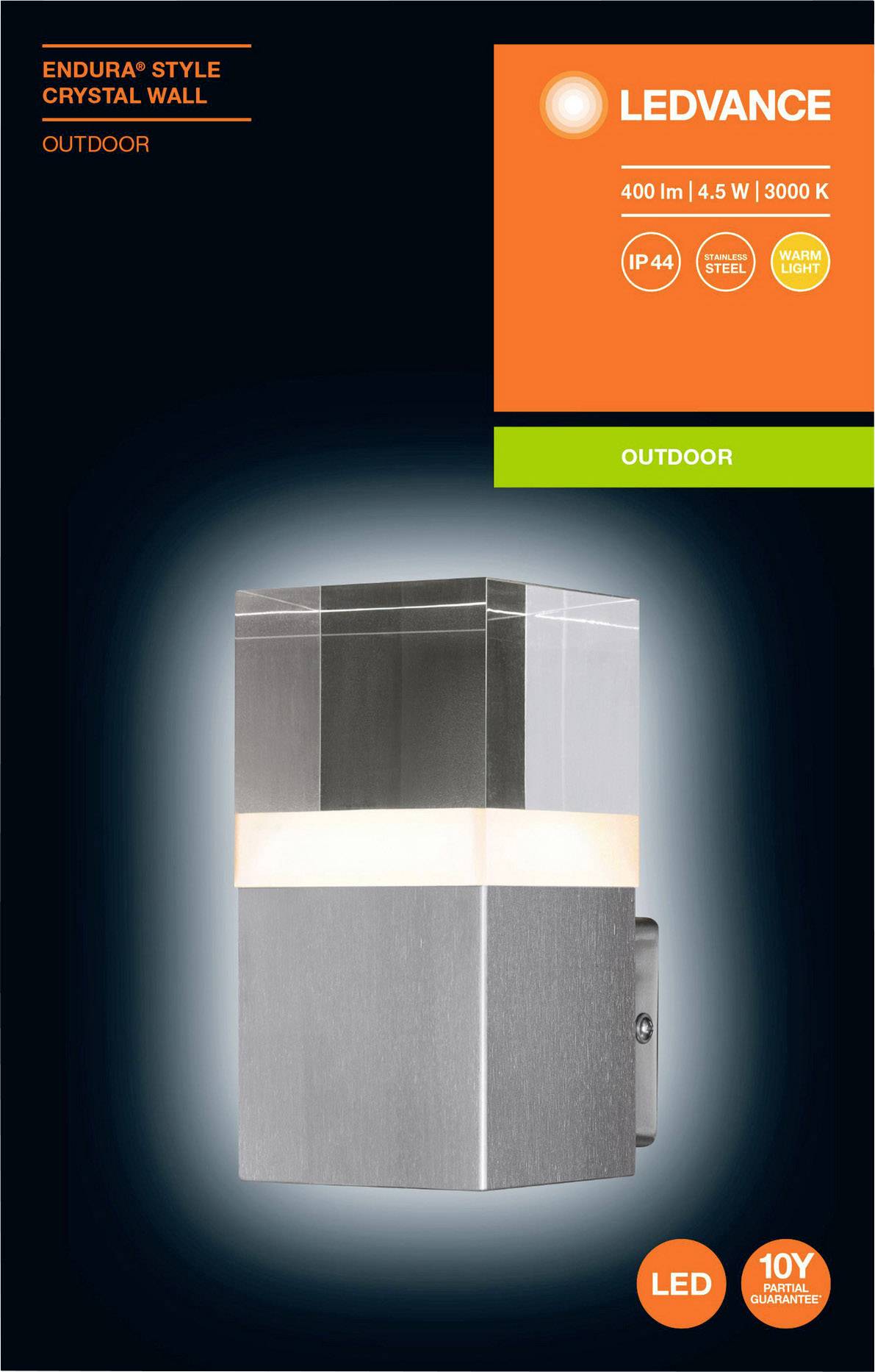 LEDVANCE Endura Style Cube Crystal 4058075474178 LED-Außenwandleuchte 4.50 W Stahl