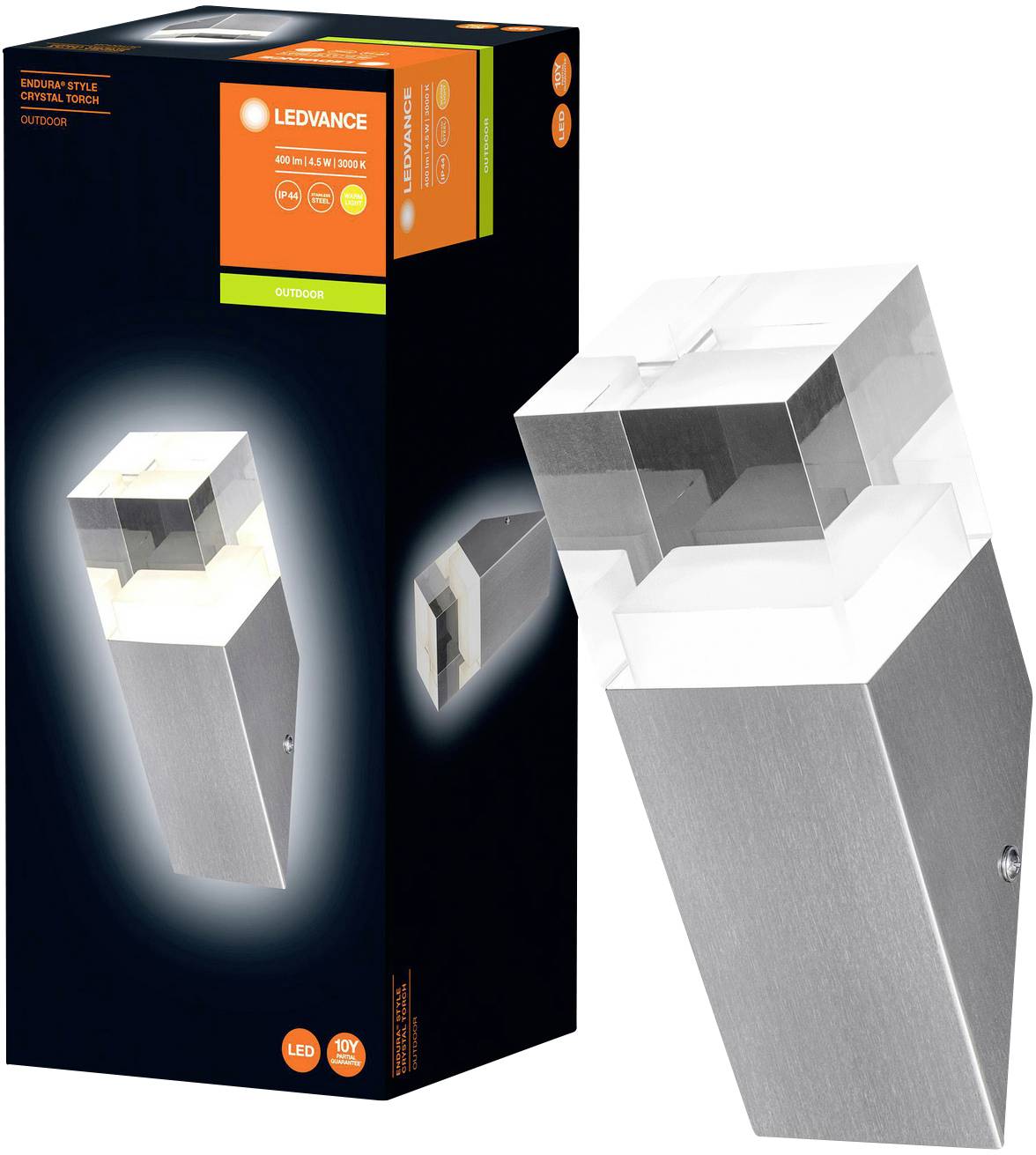 LEDVANCE Endura Style Torch Crystal 4058075474215 LED-Außenwandleuchte 4.50 W Stahl