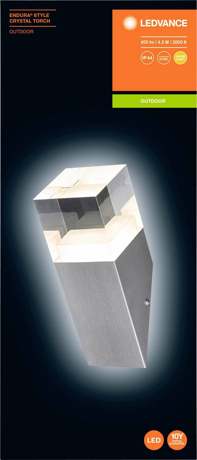 LEDVANCE Endura Style Torch Crystal 4058075474215 LED-Außenwandleuchte 4.50 W Stahl