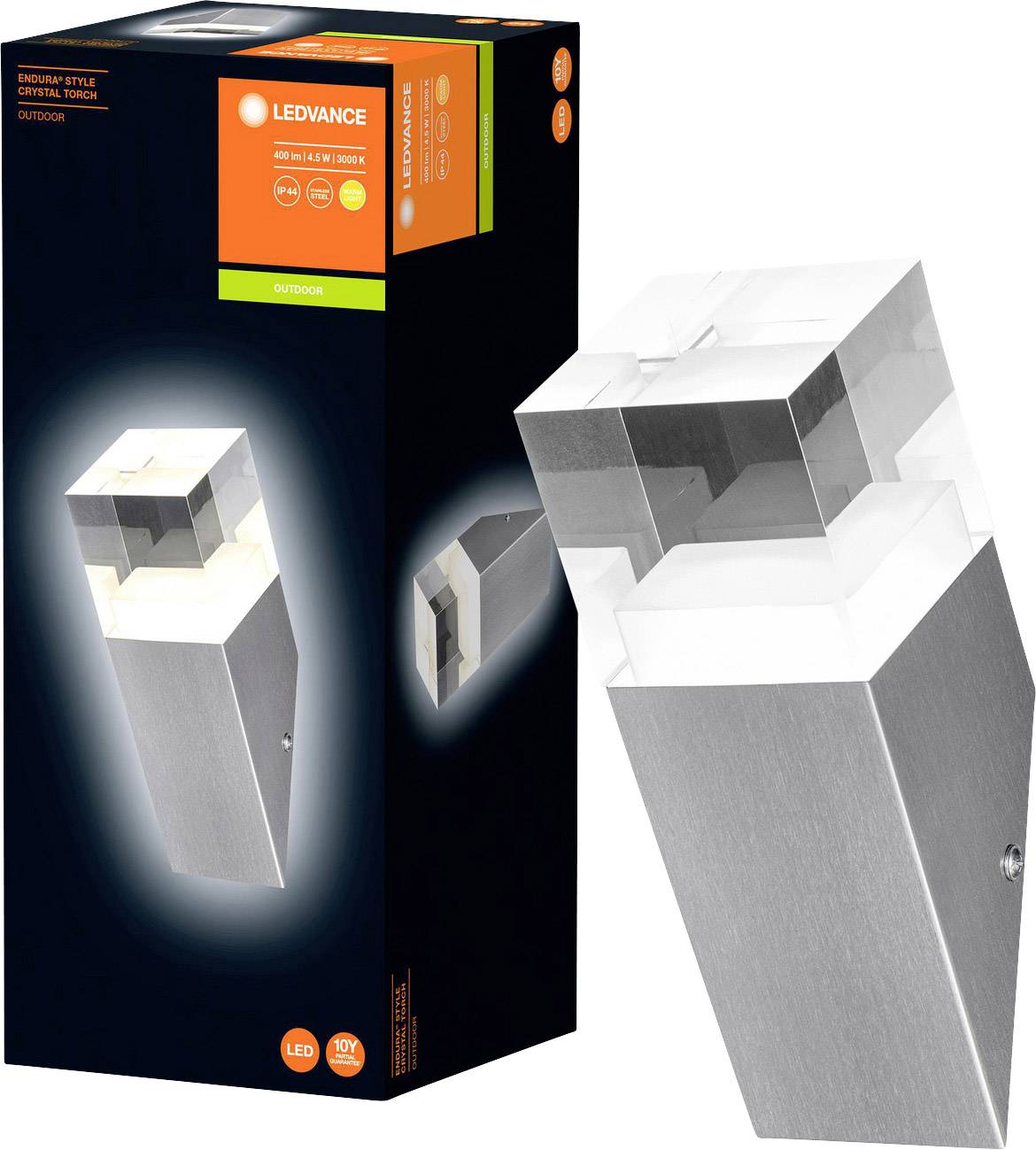 LEDVANCE Endura Style Torch Crystal 4058075474215 LED-Außenwandleuchte 4.50 W Stahl