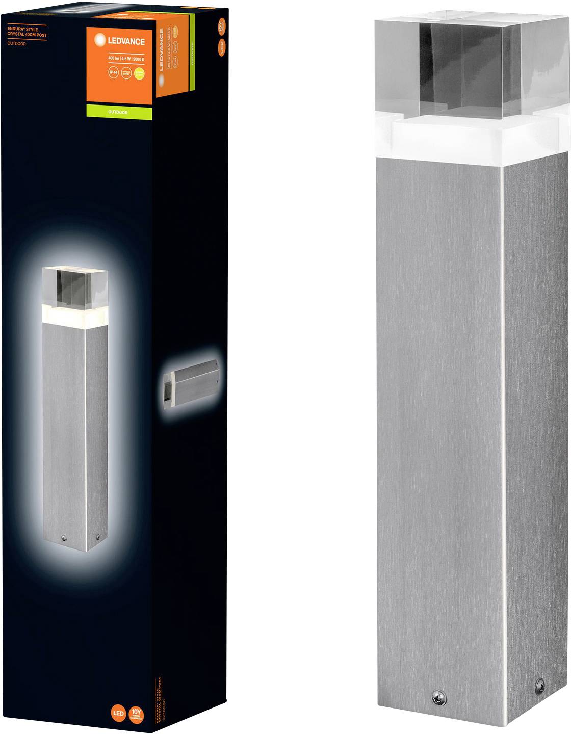 LEDVANCE 4058075474253 Endura Style Cube 40 LED-Außenstandleuchte 4.50W Edelstahl-Optik