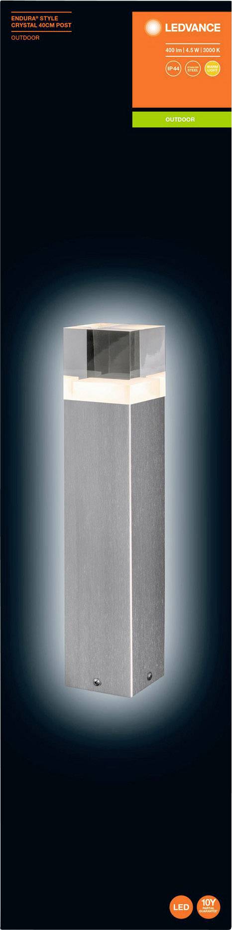 LEDVANCE 4058075474253 Endura Style Cube 40 LED-Außenstandleuchte 4.50W Edelstahl-Optik