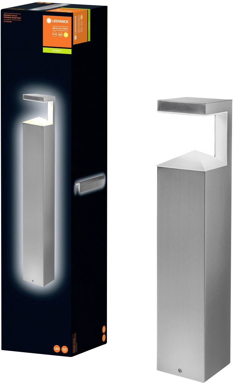 LEDVANCE 4058075477919 Endura Style Pyramid 50 LED-Außenstandleuchte 9.00 W Edelstahl-Optik