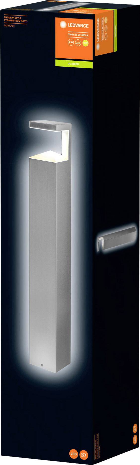 LEDVANCE 4058075477919 Endura Style Pyramid 50 LED-Außenstandleuchte 9.00 W Edelstahl-Optik
