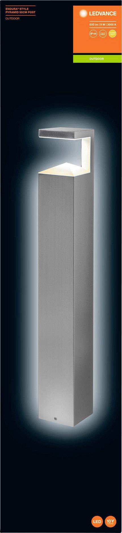 LEDVANCE 4058075477919 Endura Style Pyramid 50 LED-Außenstandleuchte 9.00W Edelstahl-Optik
