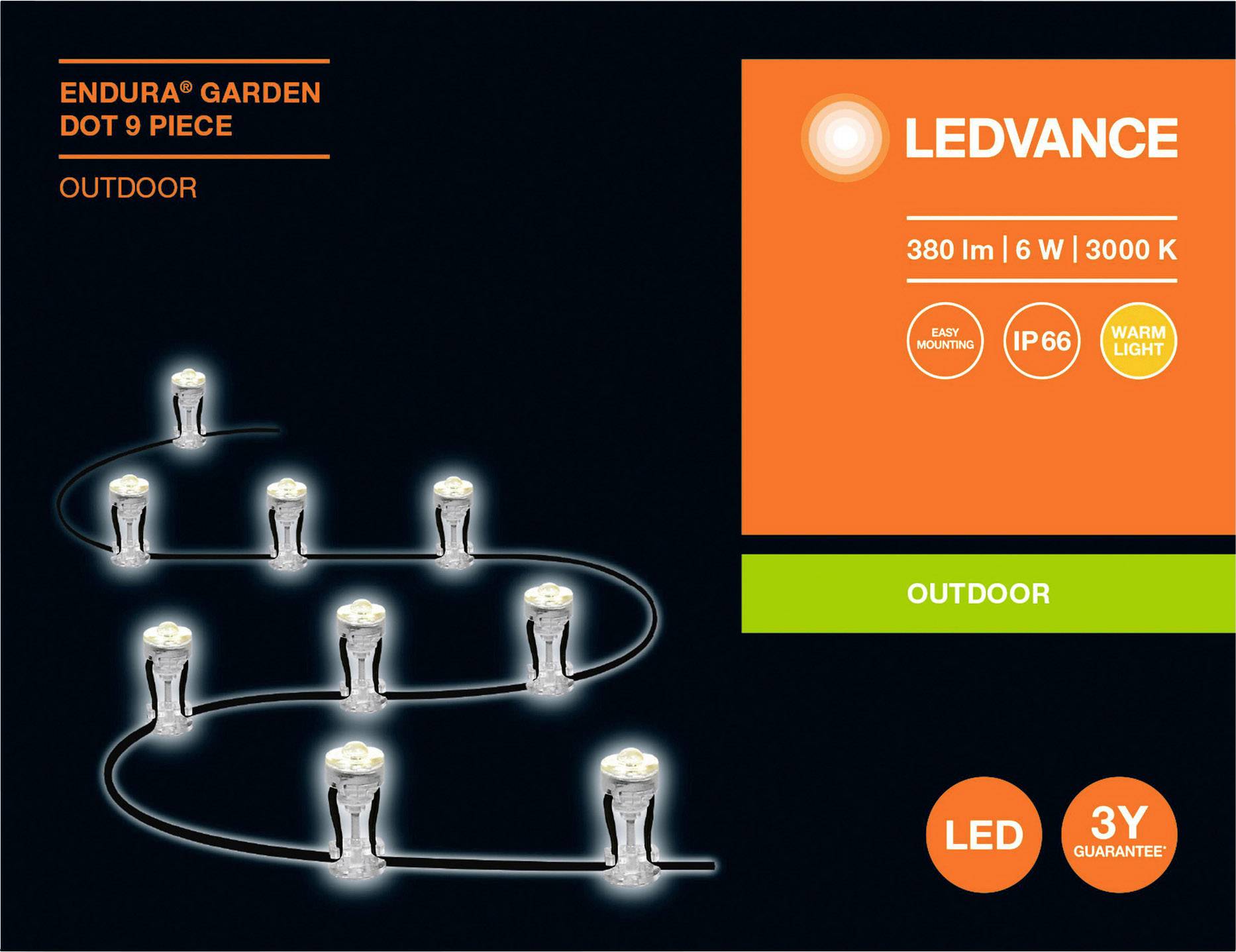LEDVANCE 4058075478411 Endura Garden Dot LED-Lichterkette LED 6W Transparent