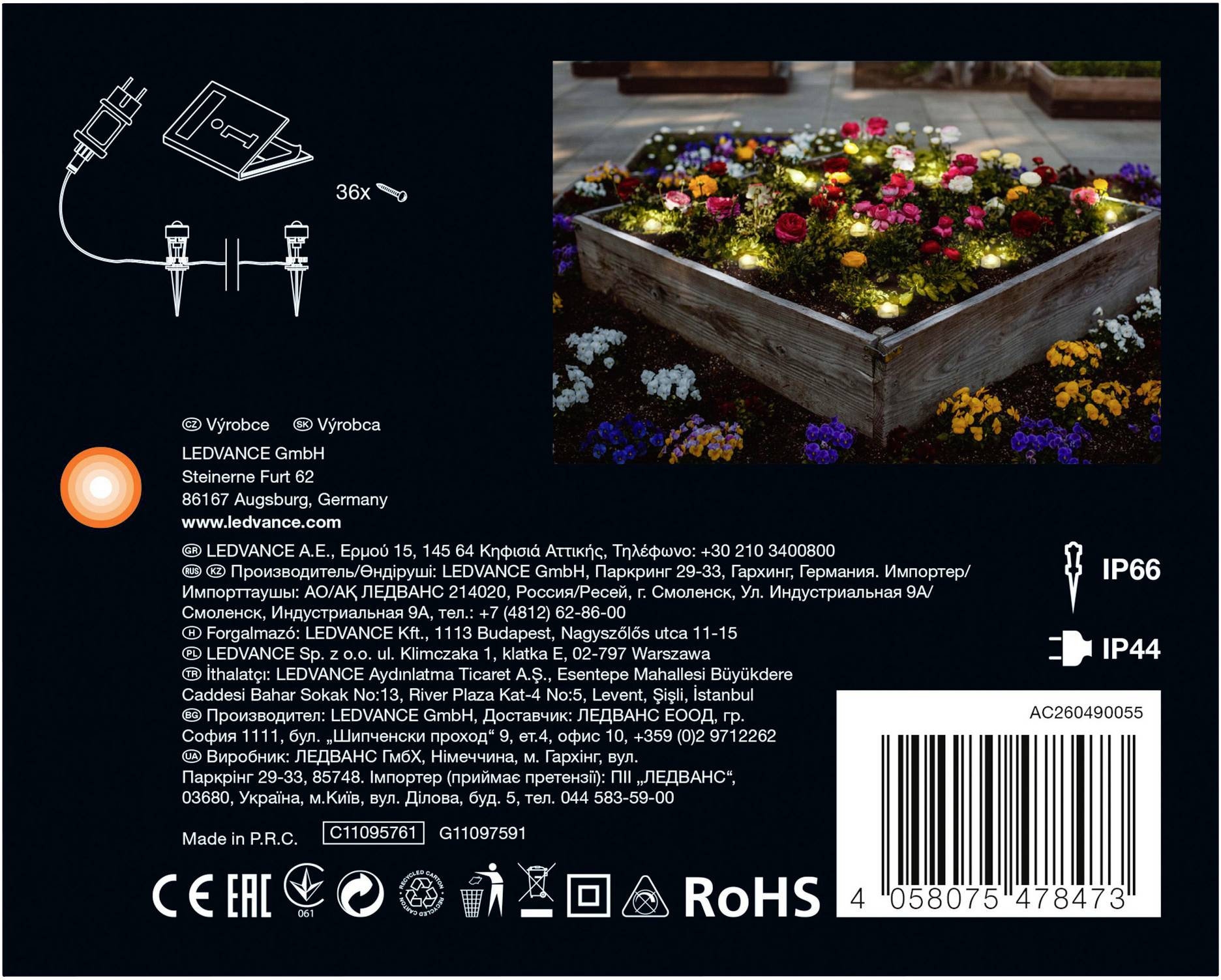 LEDVANCE 4058075478473 Endura Garden Dot LED-Lichterkette LED 12 W Transparent