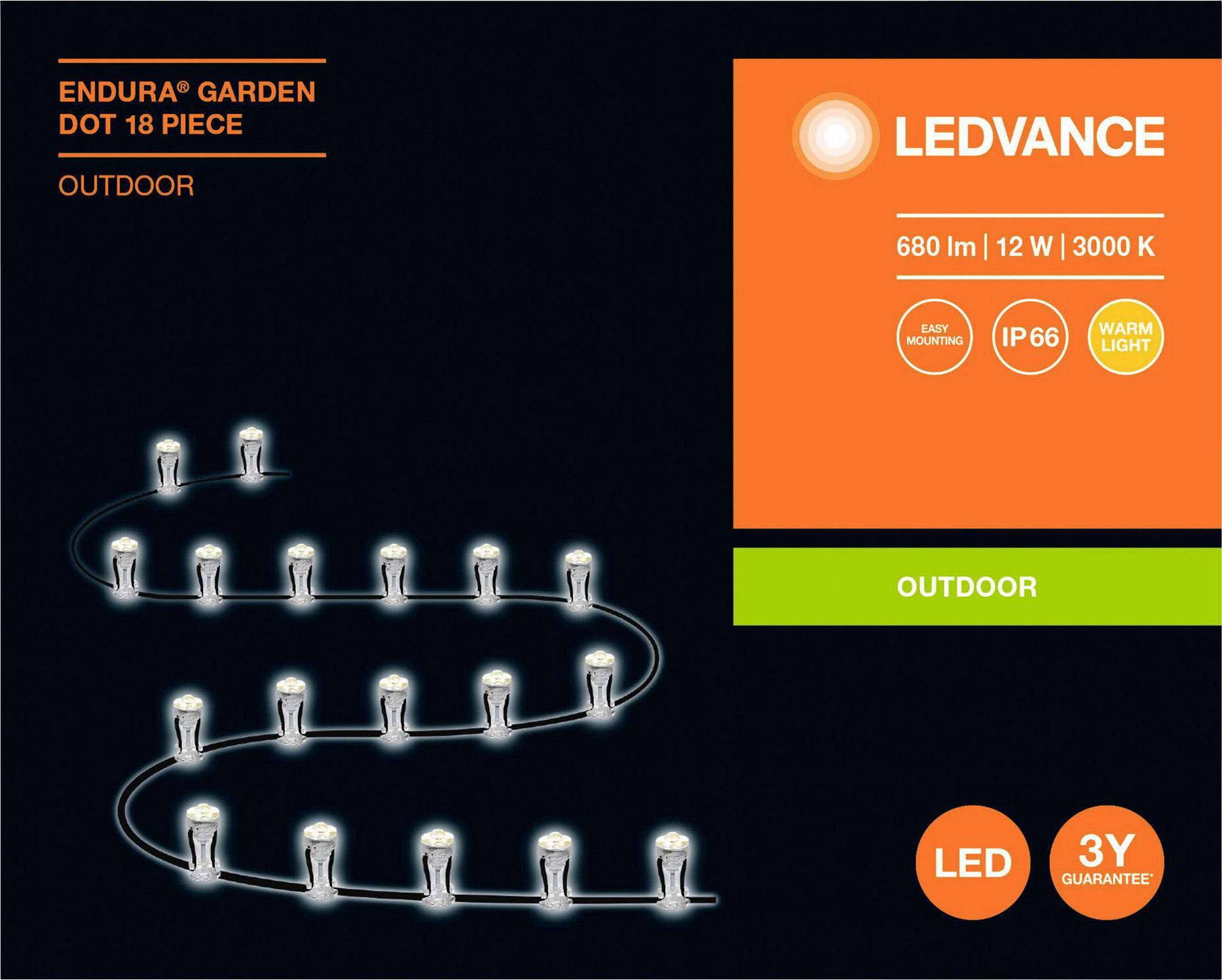 LEDVANCE 4058075478473 Endura Garden Dot LED-Lichterkette LED 12W Transparent