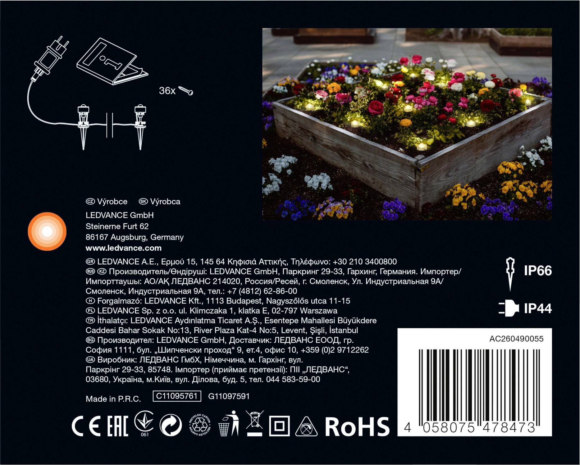 LEDVANCE 4058075478473 Endura Garden Dot LED-Lichterkette LED 12 W Transparent