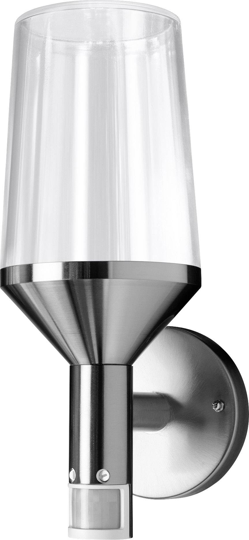 LEDVANCE Endura Classic Calice Sensor 4058075477971 Außenwandleuchte mit Bewegungsmelder LED E27 Edelstahl, Transparent, Glas