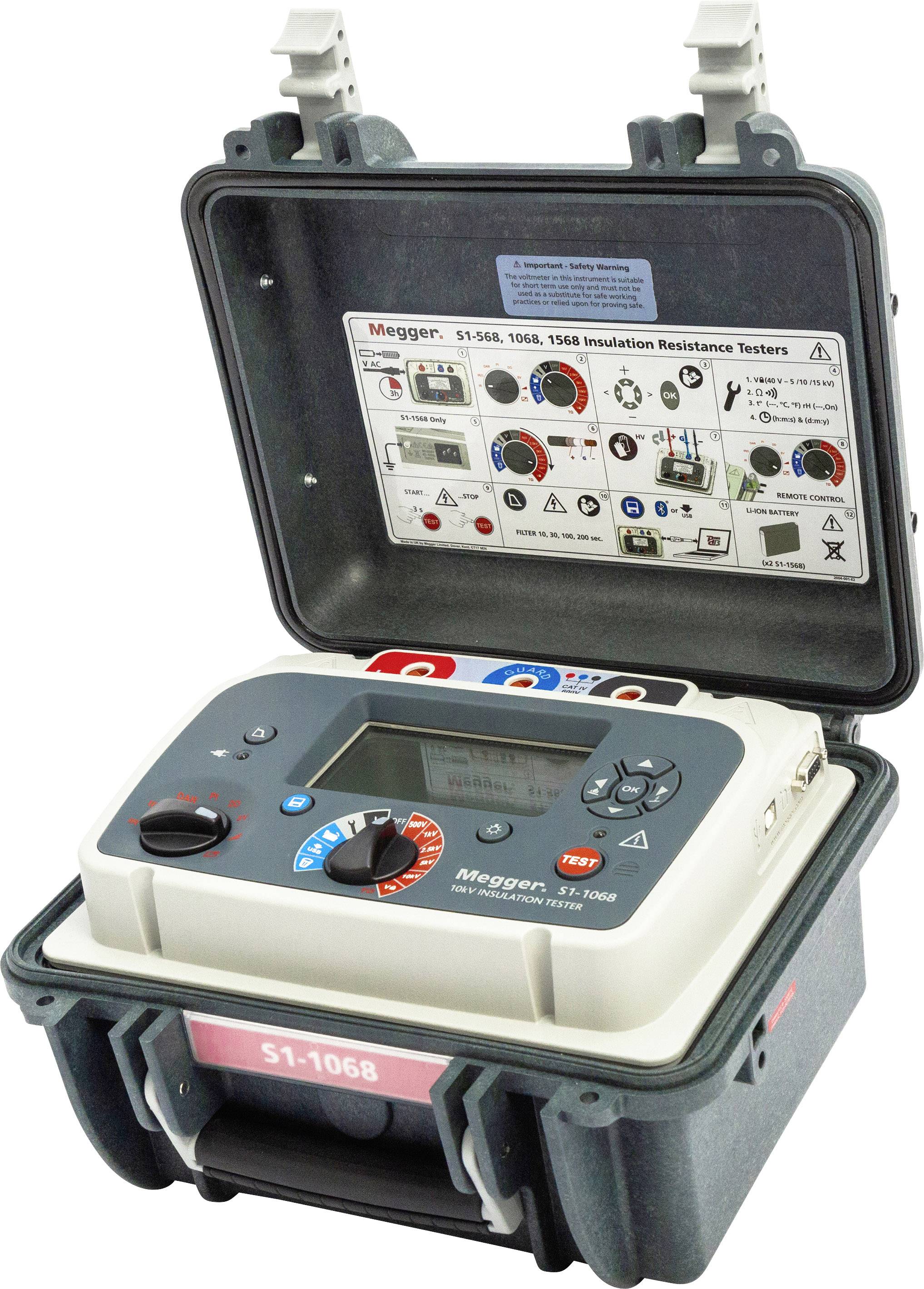Megger S1-1068 DC Isolationsmessgerät 250 V, 500 V, 1000 V, 2500 V, 5000 V, 10000 V, 10000V 10 GΩ