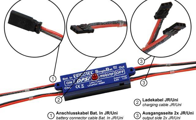 Emcotec DPSI Micro SingleBat JR Magnetschalter
