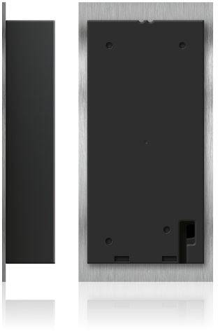 Bastion BA.KIT.DOS.INOX.BLK Video-Türsprechanlage LAN Außeneinheit, Inneneinheit 2 Familienhaus Edelstahl (gebürstet), Schwarz