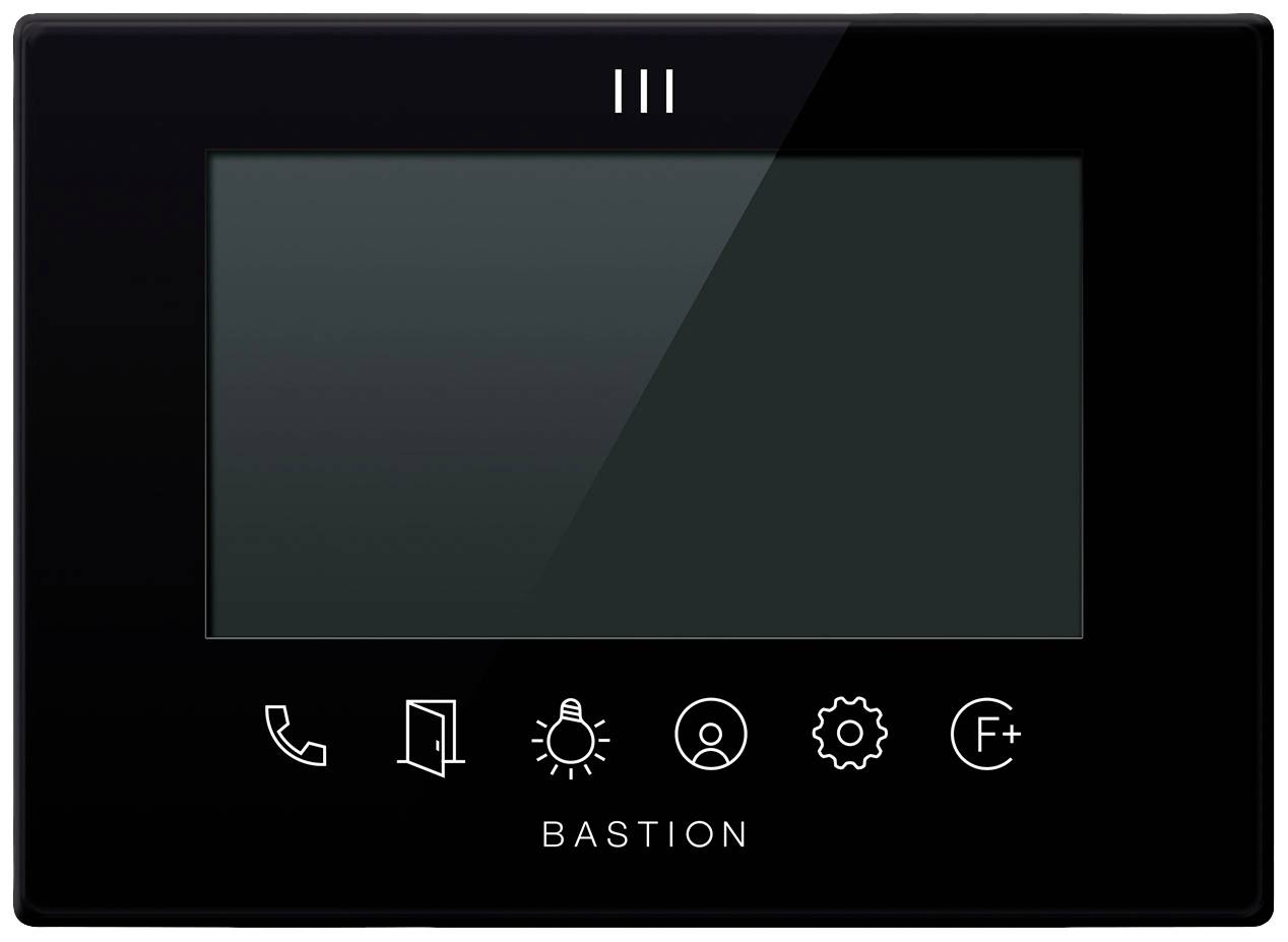 Bastion BA.KIT.DOS.INOX.BLK Video-Türsprechanlage LAN Außeneinheit, Inneneinheit 2 Familienhaus Edelstahl (gebürstet), Schwarz
