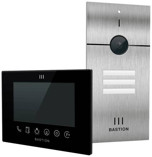BA.KIT.DREI.INOX.BLK Video-Türsprechanlage LAN Außeneinheit, Inneneinheit 3 Familienhaus E