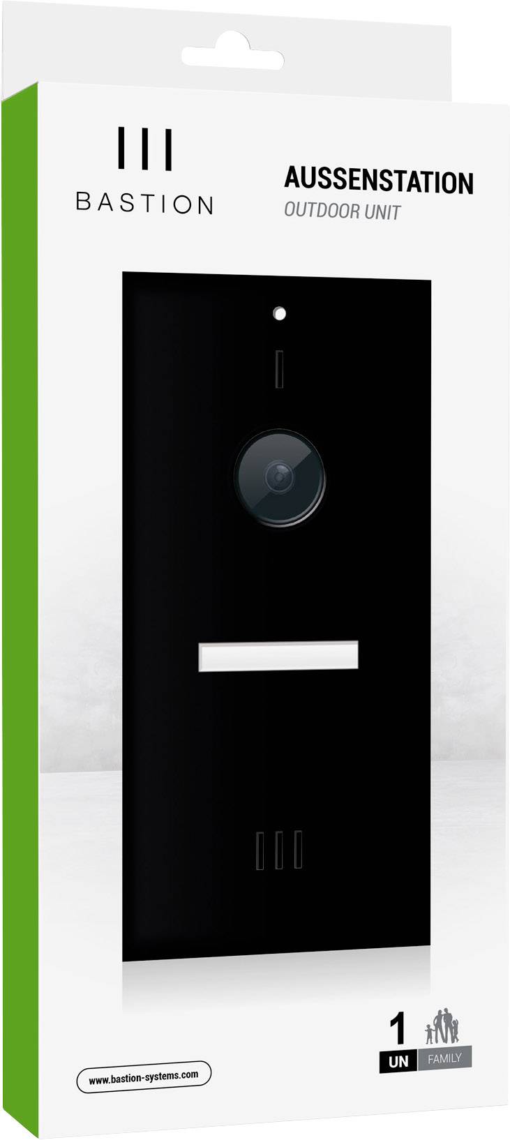 Bastion BA.OU.UN.BLK Video-Türsprechanlage Außeneinheit 1 Familienhaus Schwarz