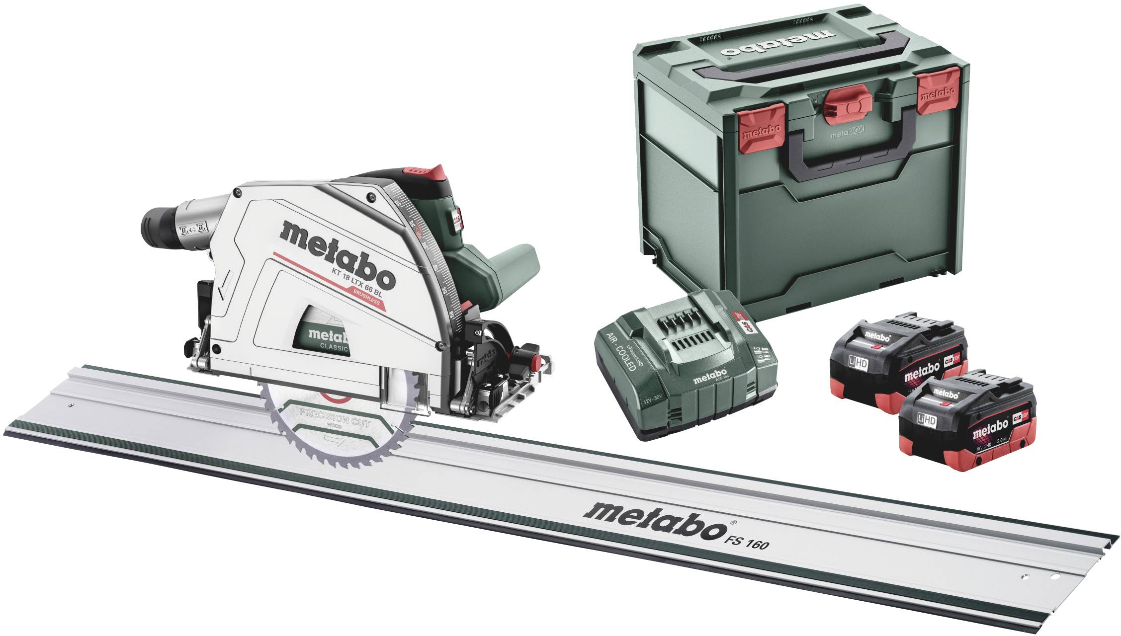 Metabo Akku-Handkreissäge-Set Schnitttiefe max. (90°) 66mm inkl. Akku, inkl. Ladegerät 18V 8Ah