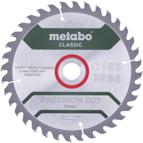 Metabo Precision cut Wood - Classic 165X20 Z42 WZ 5° 628027000 Hartmetall Kreissägeblatt 165 x 20 x 1.2mm Zähneanzahl: 42 1St.