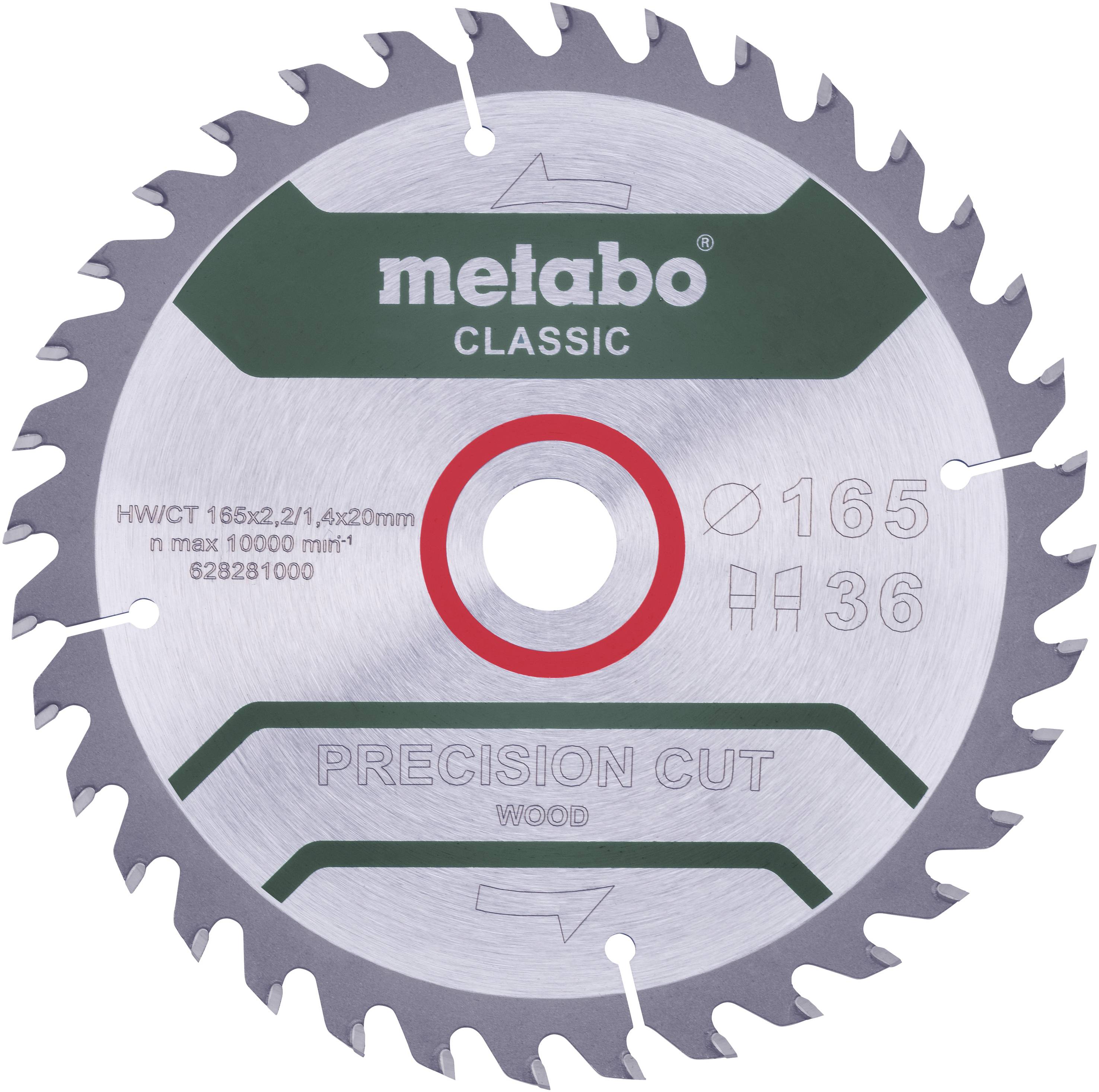 Metabo Precision cut Wood - Classic 165X20 Z42 WZ 5° 628027000 Hartmetall Kreissägeblatt 165 x 20 x