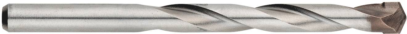 Metallbohrer mit zwei spiralförmigen Schneiden und einer dunkelbraunen Spitze. Geeignet zum Bohren in harte Materialien.