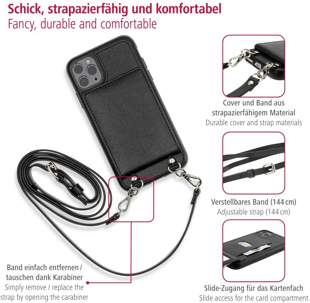 Hama Cross-Body "Mirror" Backcover Apple iPhone 12 Pro Max Schwarz 00188844