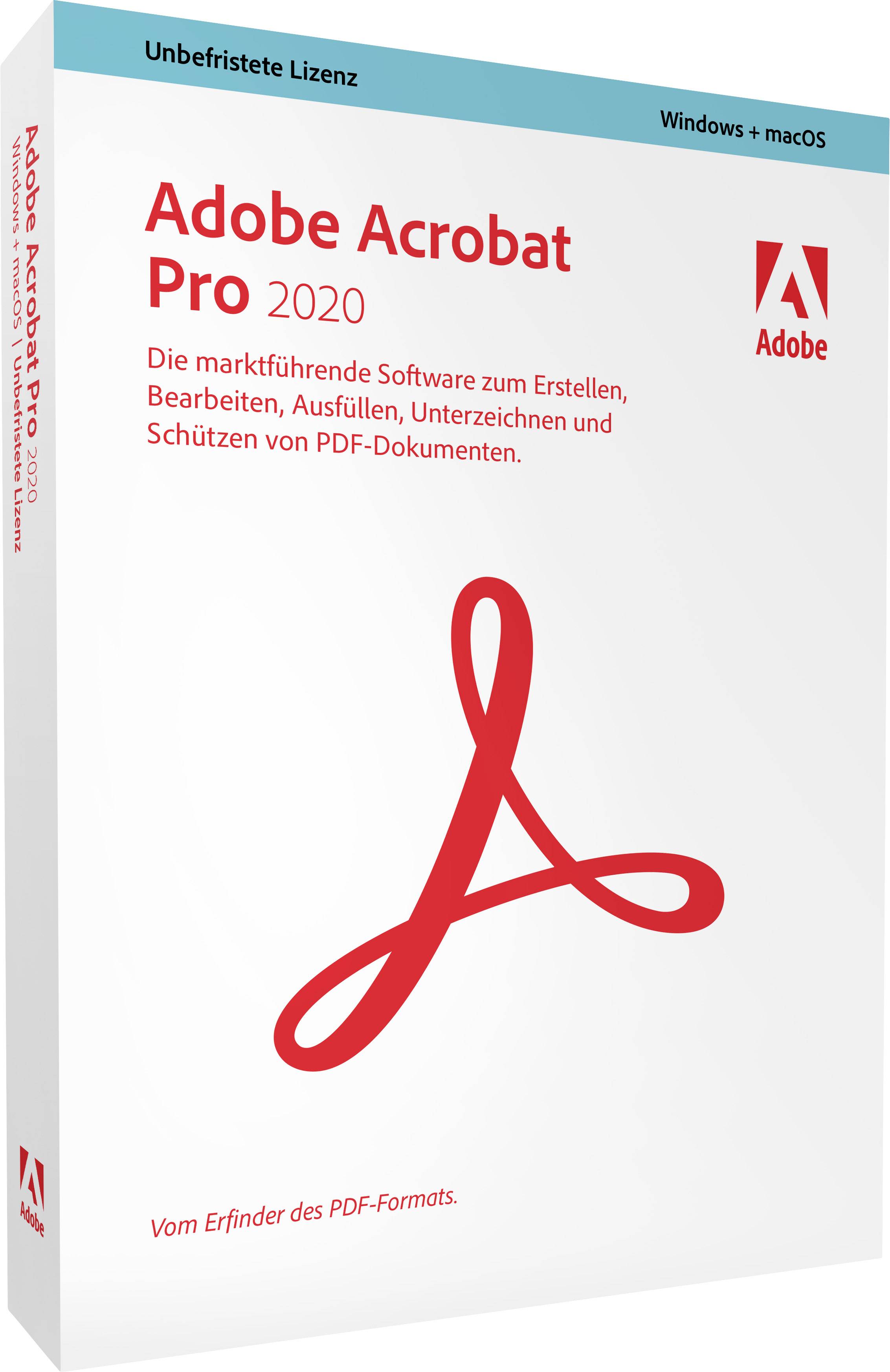 Adobe Acrobat Pro 2020 Vollversion, 1 Lizenz Windows, Mac PDF-Software