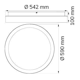 WOFI 10452 SHAY LED-Deckenleuchte 37 W Anthrazit