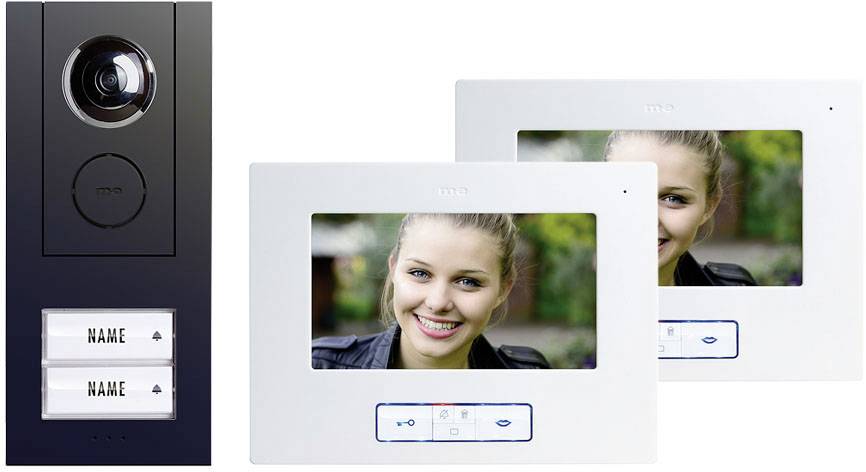 M-e modern-electronics Vistus VD ALU 6720A Vistus Video-Türsprechanlage Kabelgebunden Komplett-Set 2 Familienhaus Anthrazit