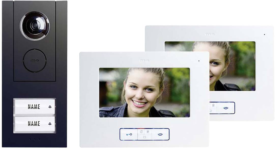 M-e modern-electronics Vistus VD ALU 6720A Vistus Video-Türsprechanlage Kabelgebunden Komplett-Set 2 Familienhaus Anthrazit