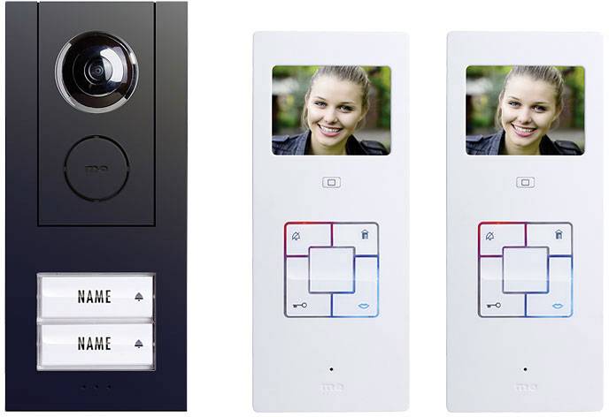 M-e modern-electronics Vistus VD ALU 6320A Vistus Video-Türsprechanlage Kabelgebunden Komplett-Set 2 Familienhaus Anthrazit