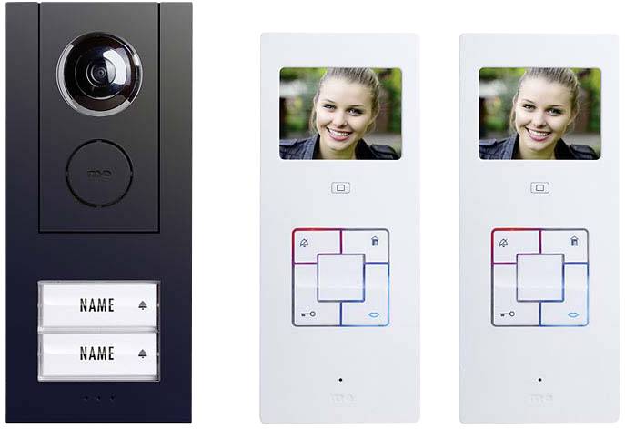 M-e modern-electronics Vistus VD ALU 6320A Vistus Video-Türsprechanlage Kabelgebunden Komplett-Set 2 Familienhaus Anthrazit