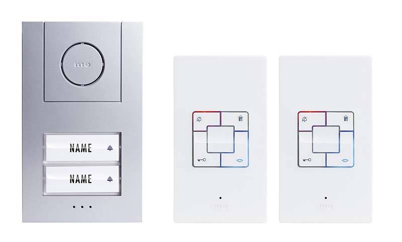 M-e modern-electronics Vistus AD ALU 4020 S Vistus Türsprechanlage Kabelgebunden Komplett-Set 2 Familienhaus Silber