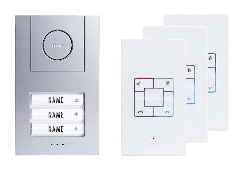 M-e modern-electronics Vistus AD ALU 4030 S Vistus Türsprechanlage Kabelgebunden Komplett-Set 3 Familienhaus Silber