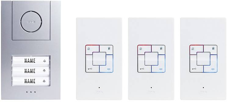 M-e modern-electronics Vistus AD ALU 4030 S Vistus Türsprechanlage Kabelgebunden Komplett-Set 3 Familienhaus Silber