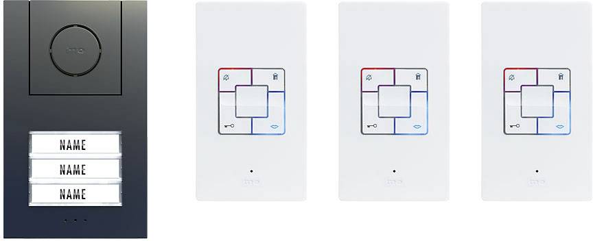 M-e modern-electronics Vistus AD ALU 4030A Vistus Türsprechanlage Kabelgebunden Komplett-Set 3 Familienhaus Anthrazit