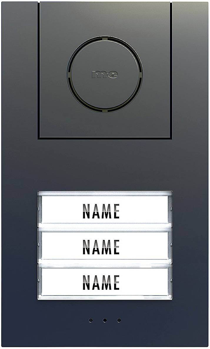 M-e modern-electronics Vistus AD ALU 430A Vistus Türsprechanlage Kabelgebunden Außeneinheit 3 Familienhaus Anthrazit