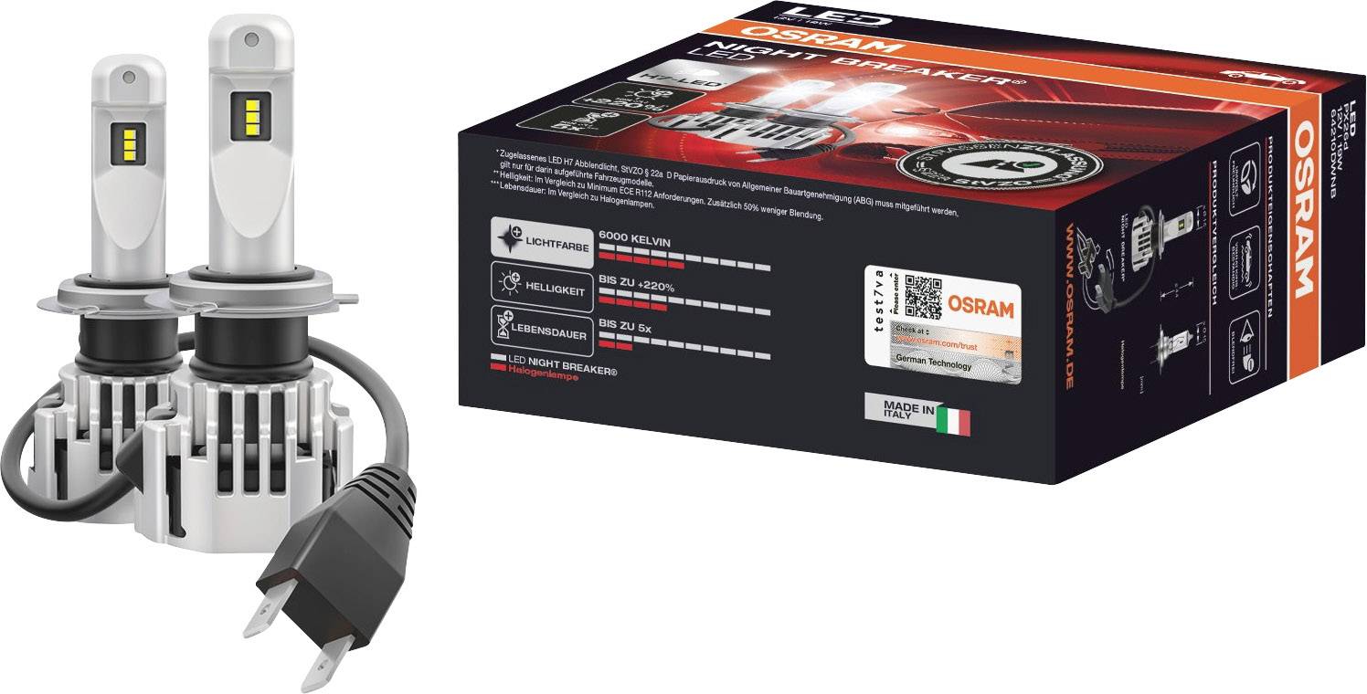 OSRAM 64210DWNB LED Leuchtmittel Night Breaker® LED H7 19 W 12 V