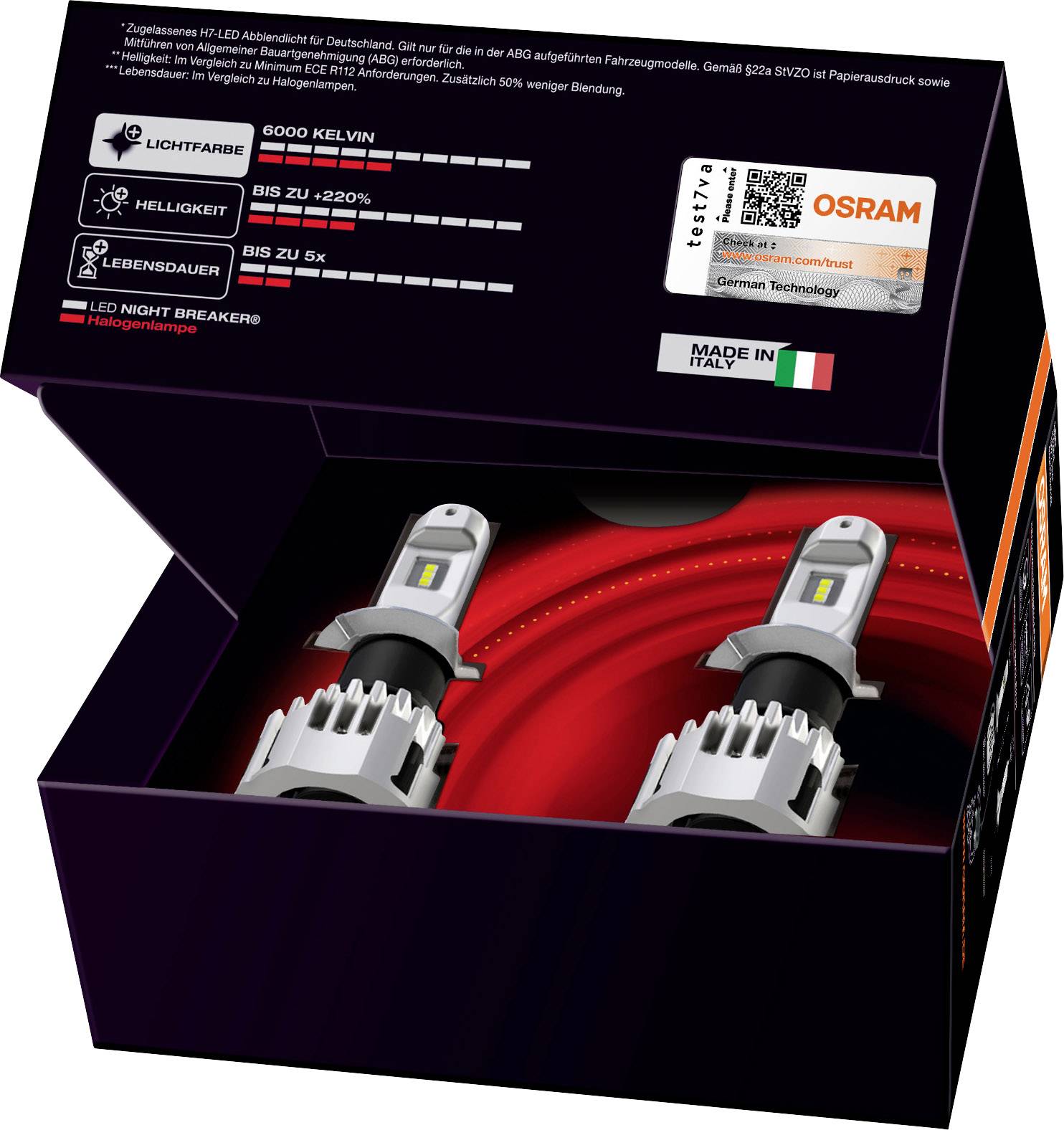 OSRAM 64210DWNB LED Leuchtmittel Night Breaker® LED H7 19 W 12 V