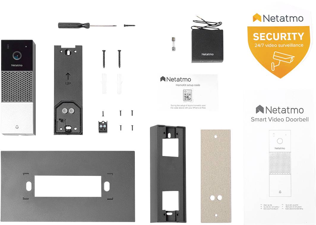 Netatmo IP-Video-Türsprechanlage WLAN Komplett-Set 1 Familienhaus Schwarz, Silber