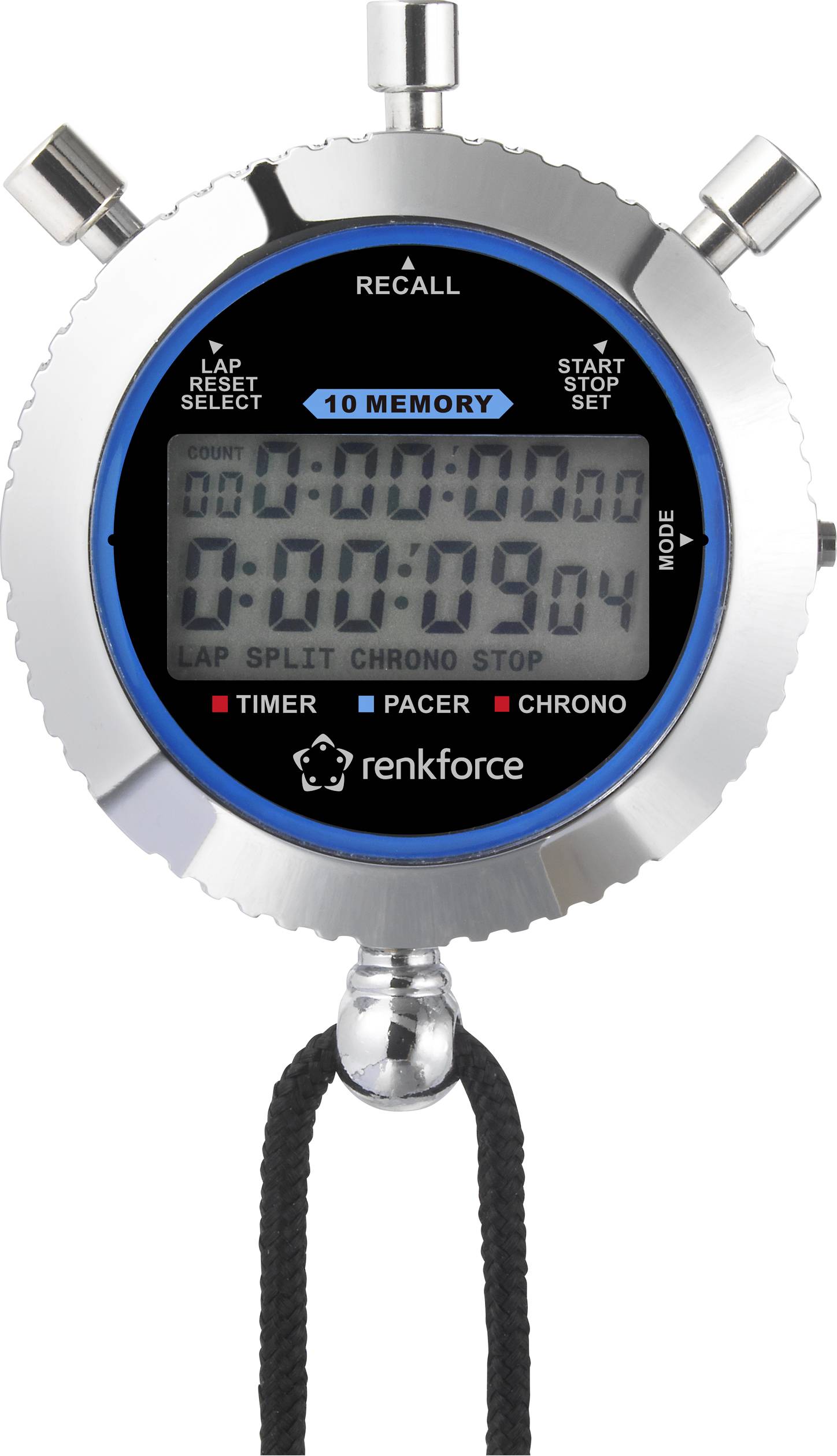 Renkforce RF-SW-200 Stoppuhr digital Silber