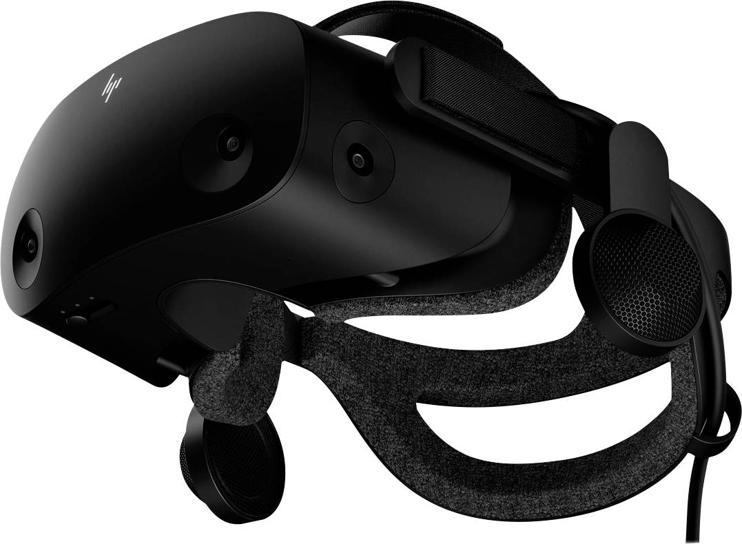 HP Reverb G2 Virtual Reality Brille Schwarz inkl. Controller, inkl. Bewegungssensoren, mit integriertem Soundsystem