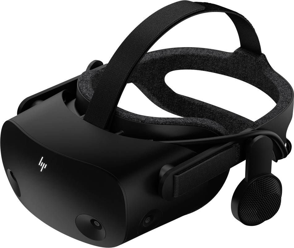 HP Reverb G2 Virtual Reality Brille Schwarz inkl. Controller, inkl. Bewegungssensoren, mit integriertem Soundsystem