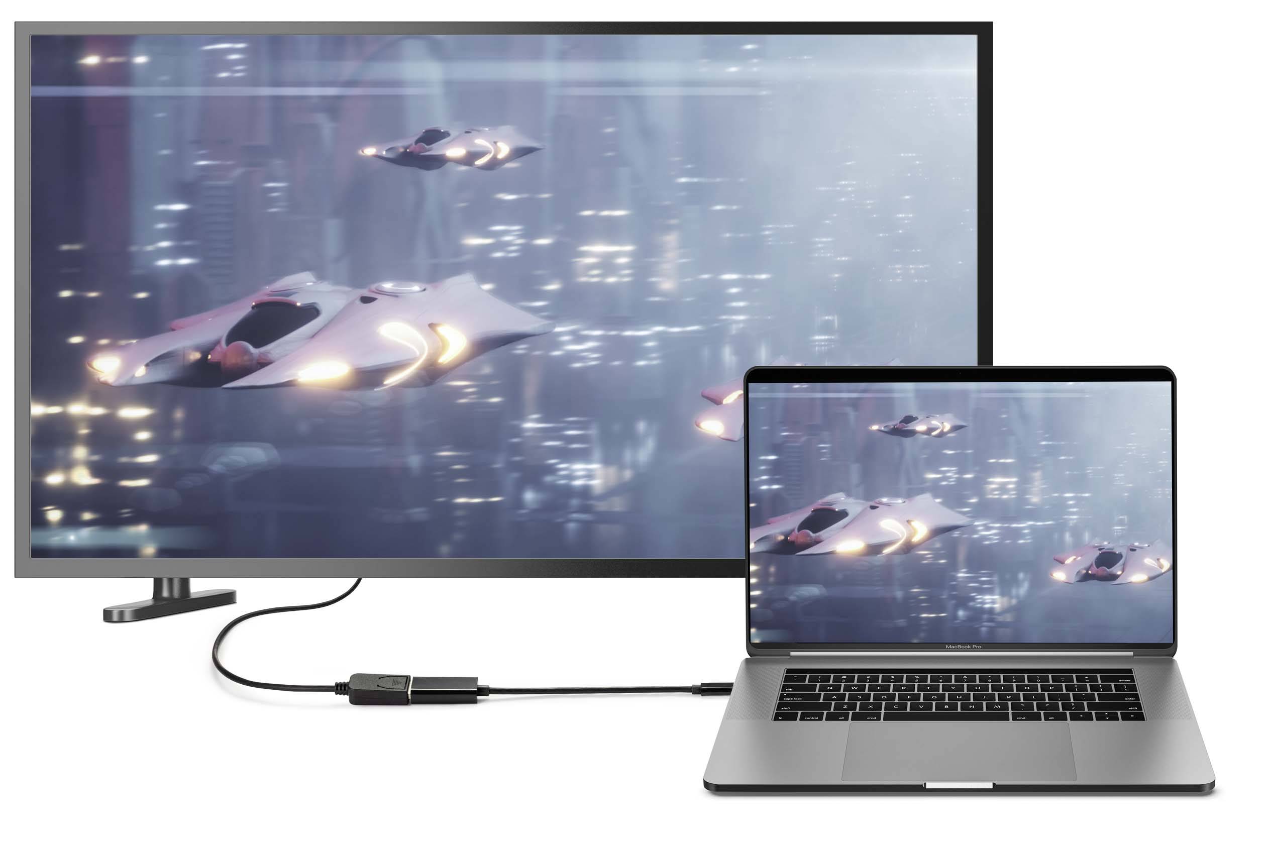 Renkforce USB-C® / DisplayPort Adapterkabel USB-C® Stecker, DisplayPort Buchse 0.14m Schwarz RF-4613070 USB-C®-Displaykabel