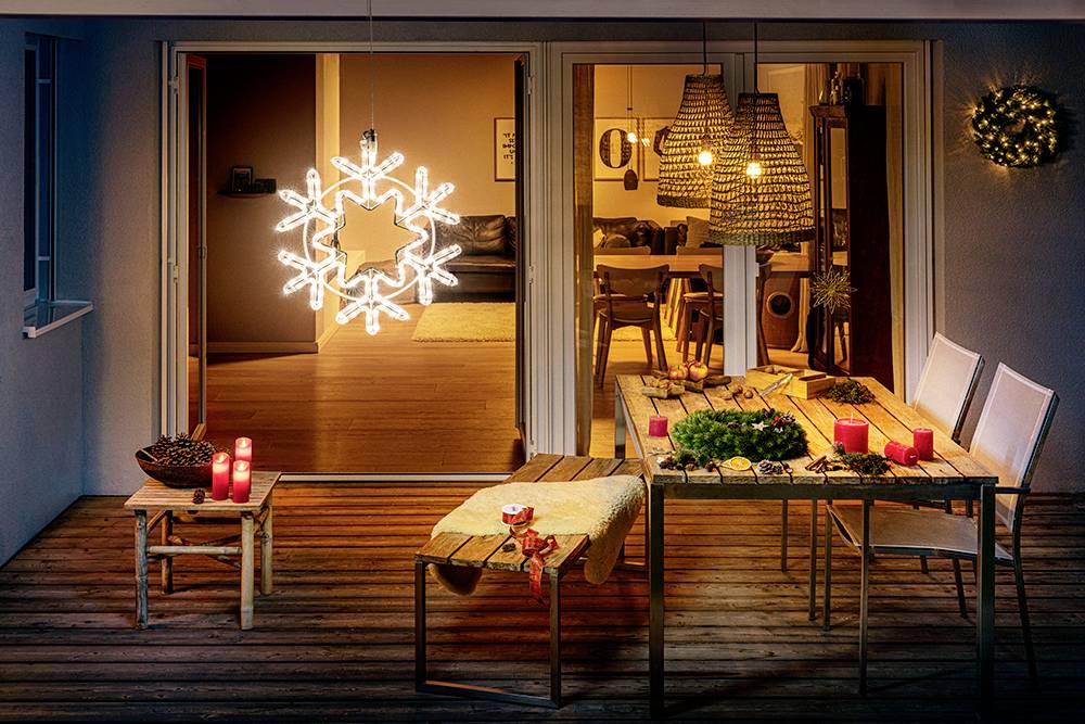 LEDVANCE 4058075509603 Motiv-Lichterkette Schneeflocke Innen netzbetrieben LED Kaltweiß