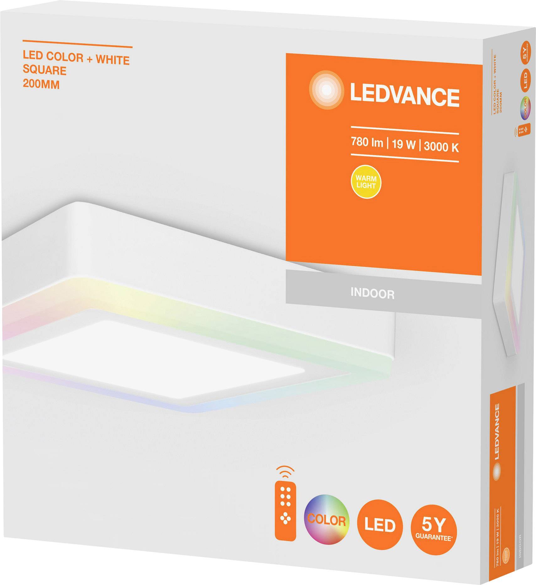 LEDVANCE LED COLOR WHITE SQ 200MM 19W LEDV 4058075227576 LED-Wandleuchte 19W Weiß