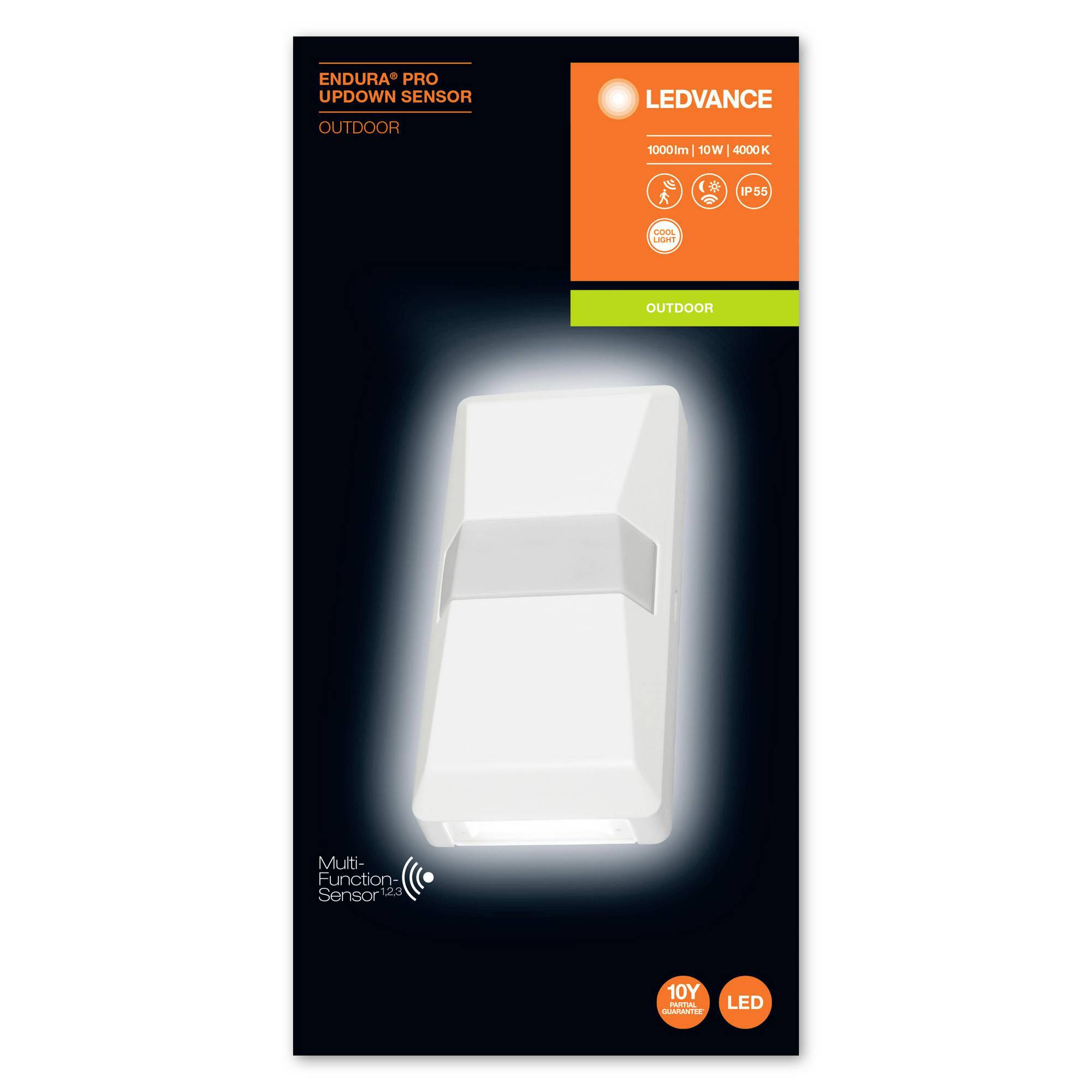 LEDVANCE E PRO UPDOWN S 10W 840 IP55 WT LEDV 4058075228948 Wandleuchte mit Bewegungsmelder 10W Weiß