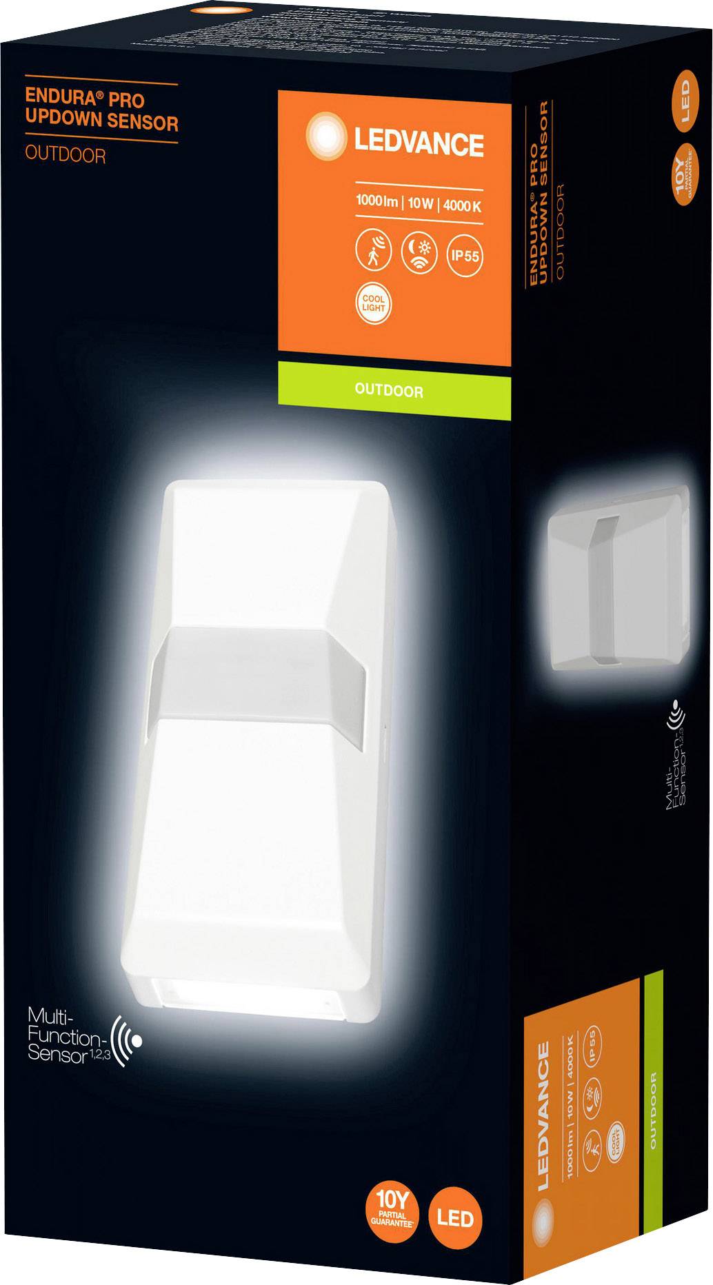 LEDVANCE E PRO UPDOWN S 10W 840 IP55 WT LEDV 4058075228948 Wandleuchte mit Bewegungsmelder 10W Weiß