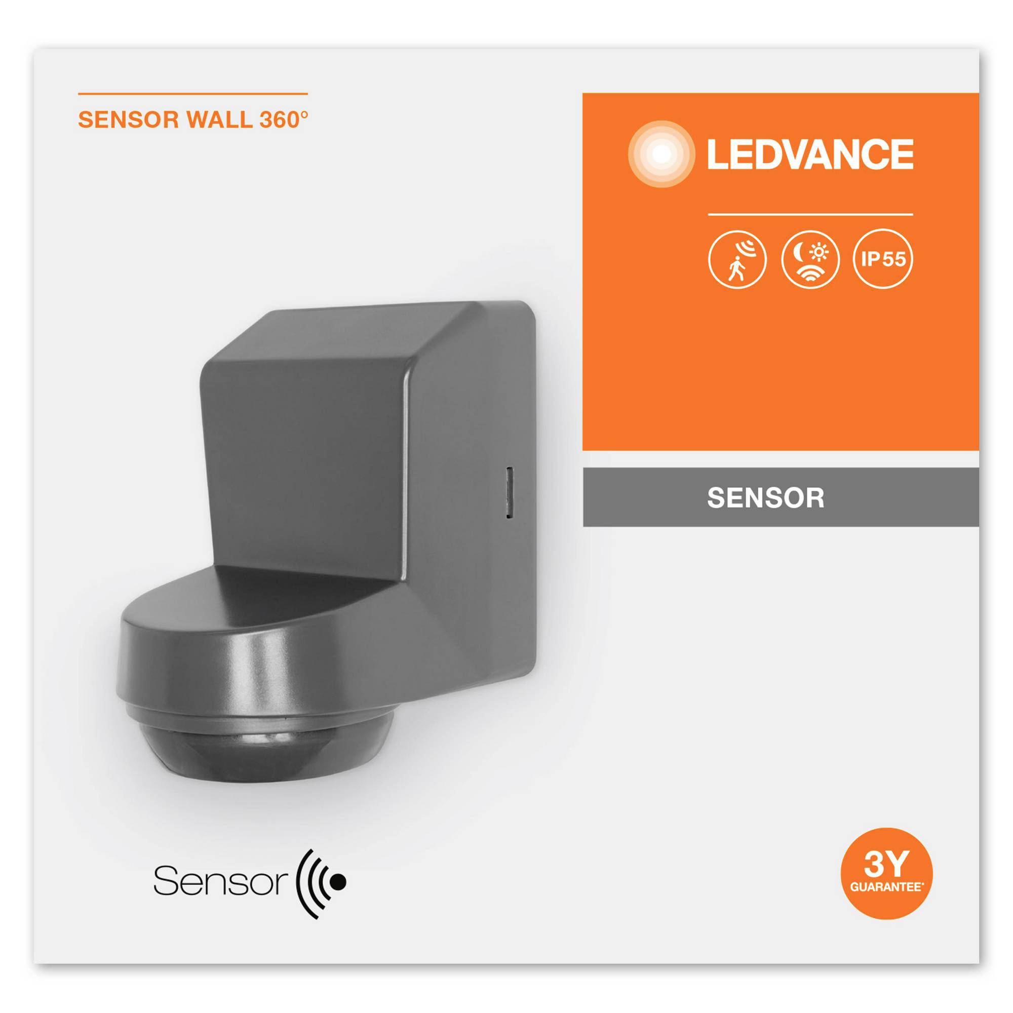 LEDVANCE 4058075244832 Wand Bewegungsmelder 360° Schwarz IP55