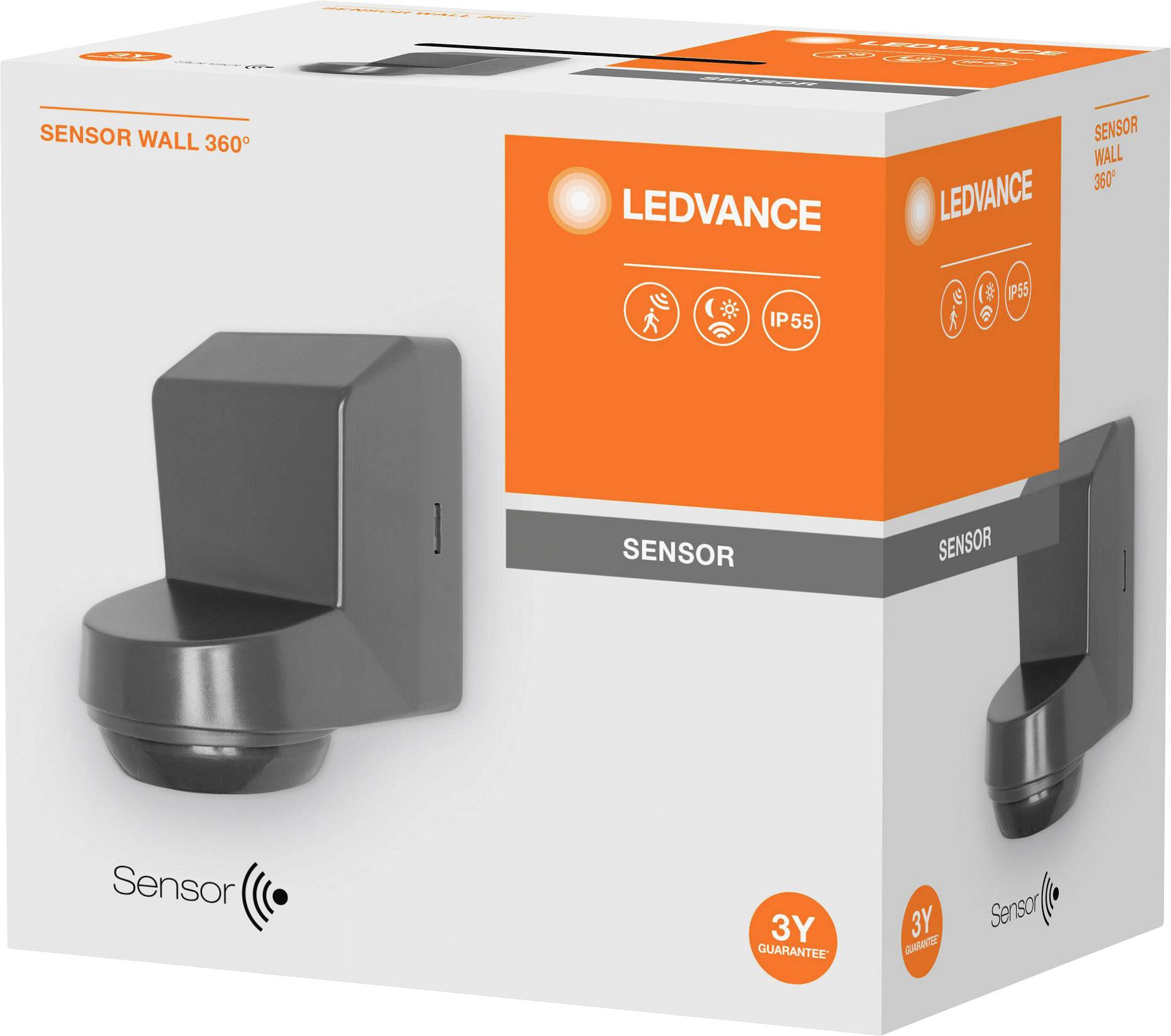 LEDVANCE 4058075244832 Wand Bewegungsmelder 360° Schwarz IP55